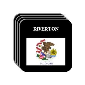  US State Flag   RIVERTON, Illinois (IL) Set of 4 Mini 