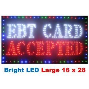  EBT Card Accepted Led Neon Business Motion Light Sign. On 