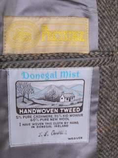Press Donegal Mist Handwoven Tweed Blazer Wool Brown 42R Perfect 