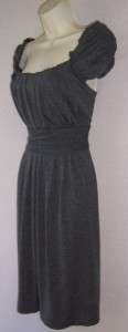  CHIN MAGGY BOUTIQUE Gray Grey Cap Sleeve Lined Ponte Knit Dress 10 NWT