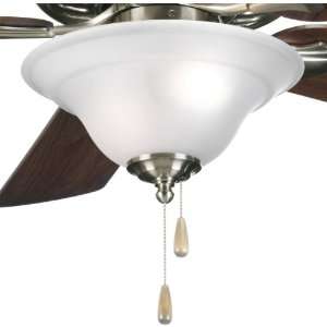   Fan Kit with Etched Glass Bowl Quick Connect Wiring, Brushed Nickel