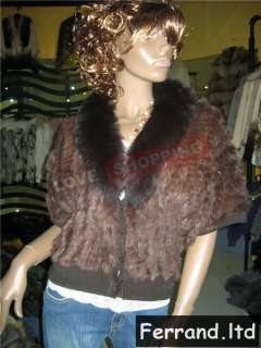   Knit Rabbit Fur Coat/Jacket/Vest And Fox Fur Collar Series VT02  