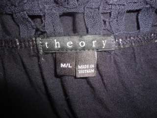 Theory Black Lace Summer Cotton Dress M/L Medium Large  