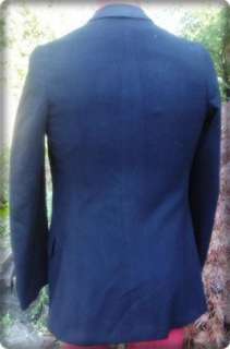 Vintage 30s Mens Wool Tuxedo Tux Nipped Waist Jacket w Kid Leather 
