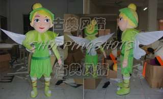 NEW Green tinker bell Mascot Costume Fancy Dress R00573  
