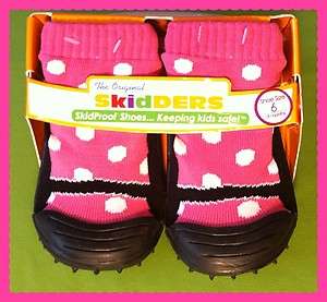 NEW Skidders PINK & WHITE POLKA DOT Girls Shoes TODDLER, INFANT, BABY 
