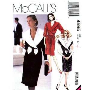  McCalls 4595 Sewing Pattern Wide Collar Dress Size 10 
