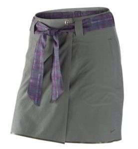 Nike Golf Womens Convertible Skirt Shorts Skort Belt UV $80 Grey 