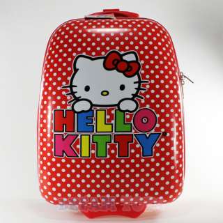 Sanrio Hello Kitty Polka Dot Red Kids Luggage Suitcase   Travel Roller 