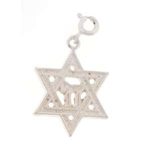   Necklace with Charm Star of David with Chai Hebrew Letter and Clasp