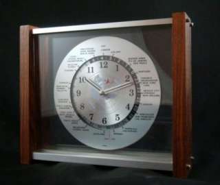 Vintage Verichron Quartz World Wood Table Clock  