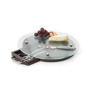  Trudeau 0971021 Glass/Wood Cheese Serving Set Kitchen 
