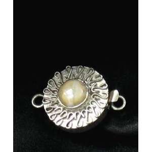  CREAM OCEAN JASPER STERLING CLASP 9.5mm~ 