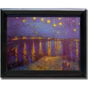  Starlight Over the Rhone by Van Gogh Satin Black Framed 