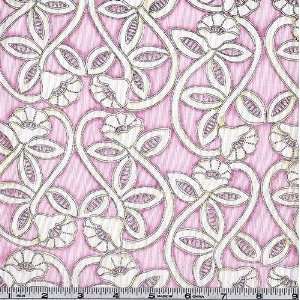  45 Wide Retro Romance Floral Vines Pink Fabric By The 