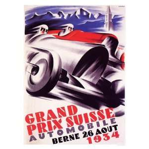    Grand Prix Suisse   Motor Racing, 1934   40x30cm