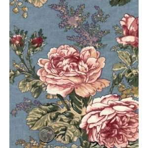   COUNTRY GARDEN WEDGEWOOD Fabric By The Yard Arts, Crafts & Sewing