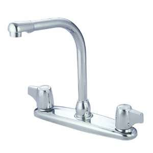   Two Handle High Arch Kitchen Faucet 8 inch Center Polished Chrome