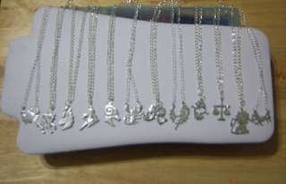 YOUR CHOICE Pewter Zodiac Sign Silver Plated Necklace  