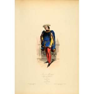  1870 Medieval Court Costume Jean de Montaigu France 