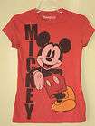 Blue Disney T Shirt Tee Shirt with Glittery Mickey Mouse on Front 