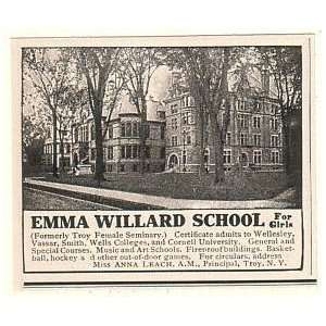  1908 Emma Willard School for Girls Troy NY Print Ad (48948 