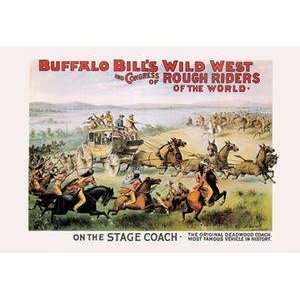  Vintage Art Buffalo Bill On the Stagecoach   02919 6 
