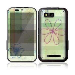 Line Flower Decorative Skin Decal Sticker for Motorola Defy Cell Phone