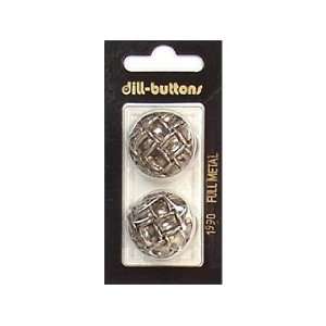  Dill Buttons 25mm Shank Antique Silver Metal 2 pc Arts 