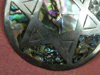 VINTAGE MEXICAN MEXICO STERLING SILVER JEWISH STAR MEDALLION PIN 