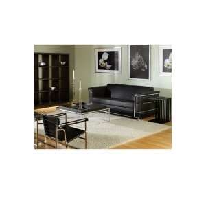     Leonardo Ii Leather Sofa In Black 05021A E