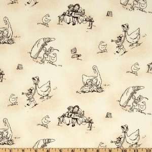   Mother Goose Sketches Beige Fabric By The Yard Arts, Crafts & Sewing