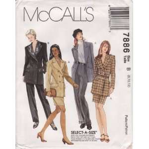  McCalls Pattern 7886 for Jacket, Pants & Skirt, Size B (8 