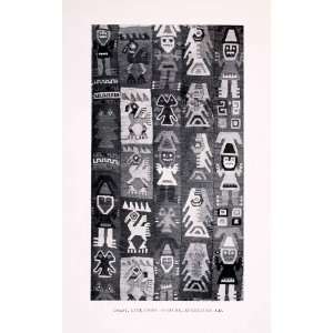  1930 Halftone Print Chimor Moche Chimu Trujilo Peru Textile Fabric 