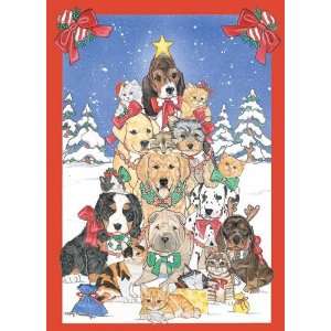  Pipsqueak Productions C979 Mix Dog With Cat Holiday Boxed 