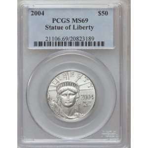  Platinum Eagle Coin 1/2 ounce .999 pure GRADED MS 69 PCGS 