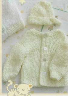 Baby Knit/Crochet Patterns Christening Gown Preemie Set Booties Hat 