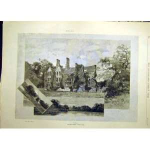  1896 Lake Stoke Park Building English Homes Old Print 