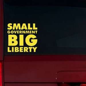  Small Government Big Liberty Window Decal (Brimstone 