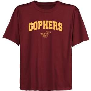  Minnesota Golden Gophers Youth Maroon Logo Arch T shirt 