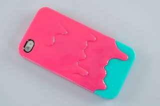 New 3D Melt ice Cream Skin Hard Case Cover For Apple iPhone 4 4S Peach 