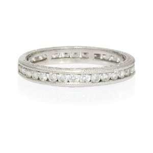   Antique Style 18k White Gold Eternity Wedding Band Ring Jewelry