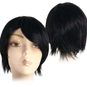   Short Black Straight Wig Synthetic Hair Cosplay Women Beauty