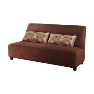  Adrien Microsuede Armless Sofa in Bison Furniture & Decor