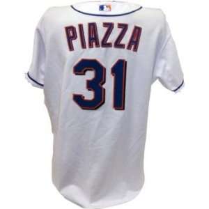 Mike Piazza New York Mets White Game Used Mets Jersey 