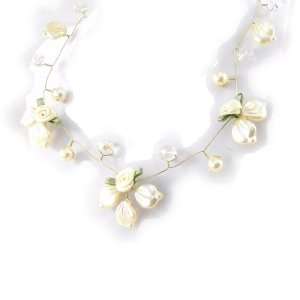  Necklace french touch Eve golden cream. Jewelry