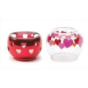  Valentine Gifts ~ Set of 2 Bowl Shaped Hearts Candle 