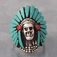 10 native american indian red coral 925 silver ring 12
