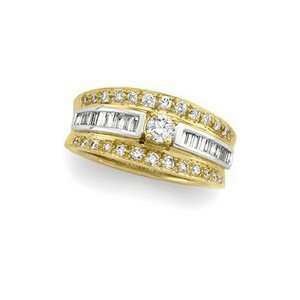  14K Yellow Gold 1 Cttw Two Tone Bridal Engagement Jewelry