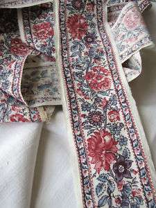 Antique French chintz Indienne border c1810 Jouy fabric  